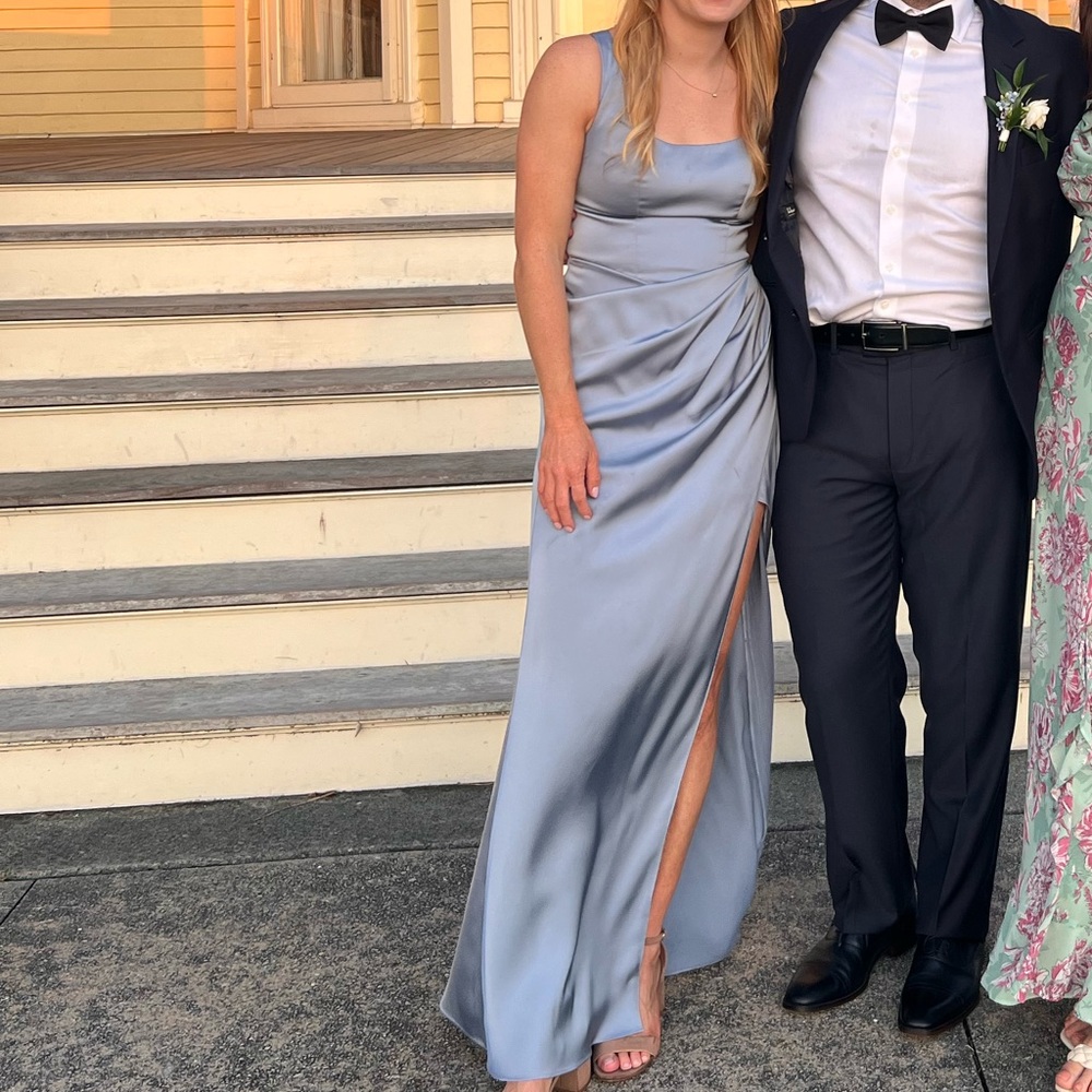 Dusty blue size A4 Azazie bridesmaid dress!